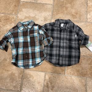 Infant Boys Button Up Long Sleeve Shirts